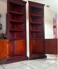 Pair Of Corner Bookshelves