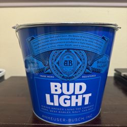 Bud Light Metal Tin Beer Bucket 2021 Fan Up