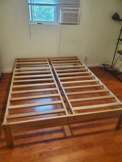Wooden queen size bed frame
