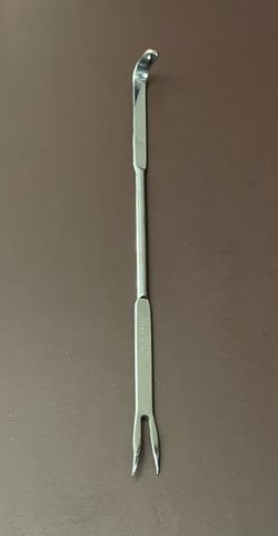 Vintage MCM Irvin Ware USA Chrome Olive Pickle Relish Fondue 2-Tine Fork w/ Hook