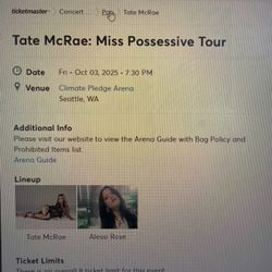 Tate McRae Ticket
