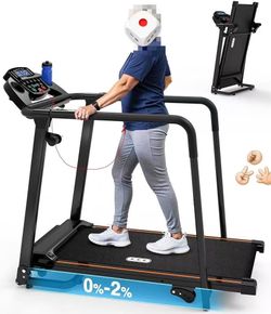❤️‍🔥 Treadmill for Seniors with Long Handrail-Walking Treadmill for Home $170