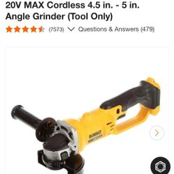 DEWALT. 20V MAX Cordless 4.5 in.- 5in. Angle Grinder