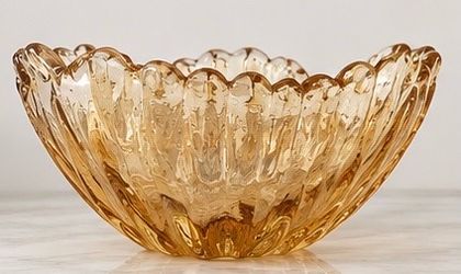 Vintage Murano Italian Amber Art Glass Bowl – Original Murano Sticker