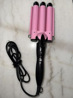 TOP4EVER 3 Barrel Curling Iron, 1 inch Crimper