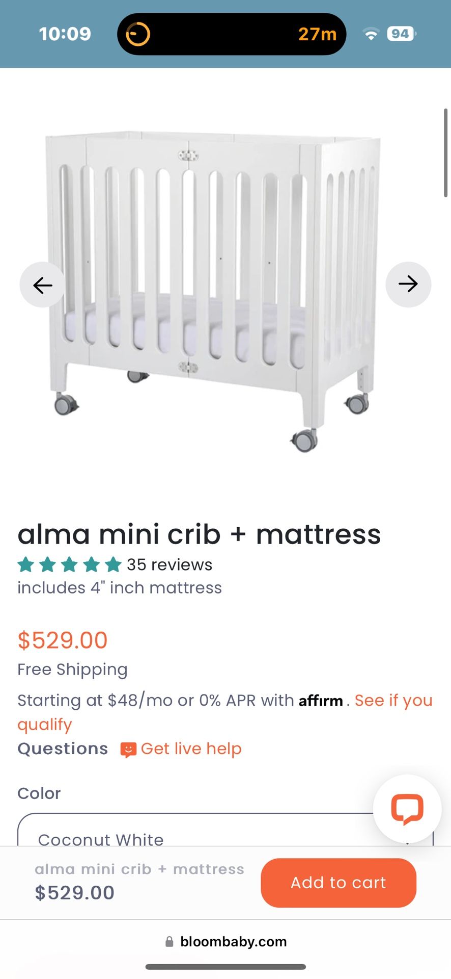 Bloom Mini Crib