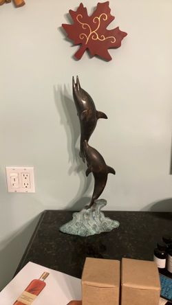 Dolphins bronze sculpture