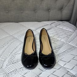 JENN ARDOR Women's Cute Bow Knot Slip On Round Toe Low Chunky Heel Ballet Pumps