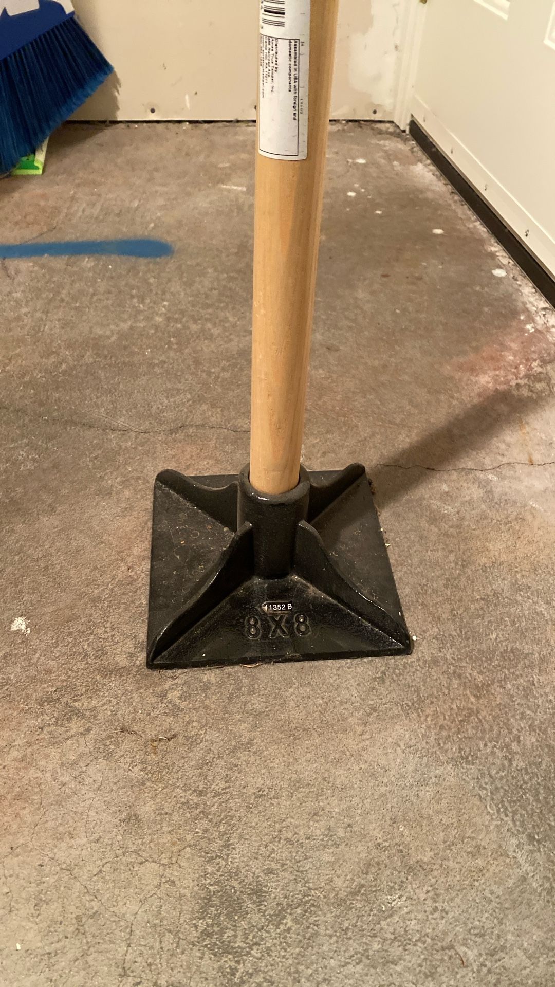8x8 Tamper Tool- metal head with 42” wood handle