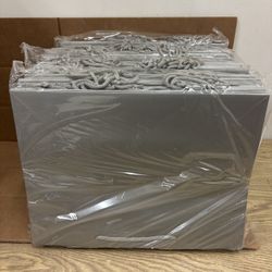 100-Pack Euro Totes Gift Birthday 16x6x12 Bags with Rope Handles Platinum Matte