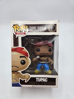 Funko Pop Rocks Tupac Shakur #19 NO EYEBROWS ULTRA RARE VAULTED *DAMAGED BOX*