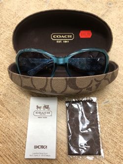 *LIKE NEW* Coach Delaney S627 Teal Sunglasses w/ Case