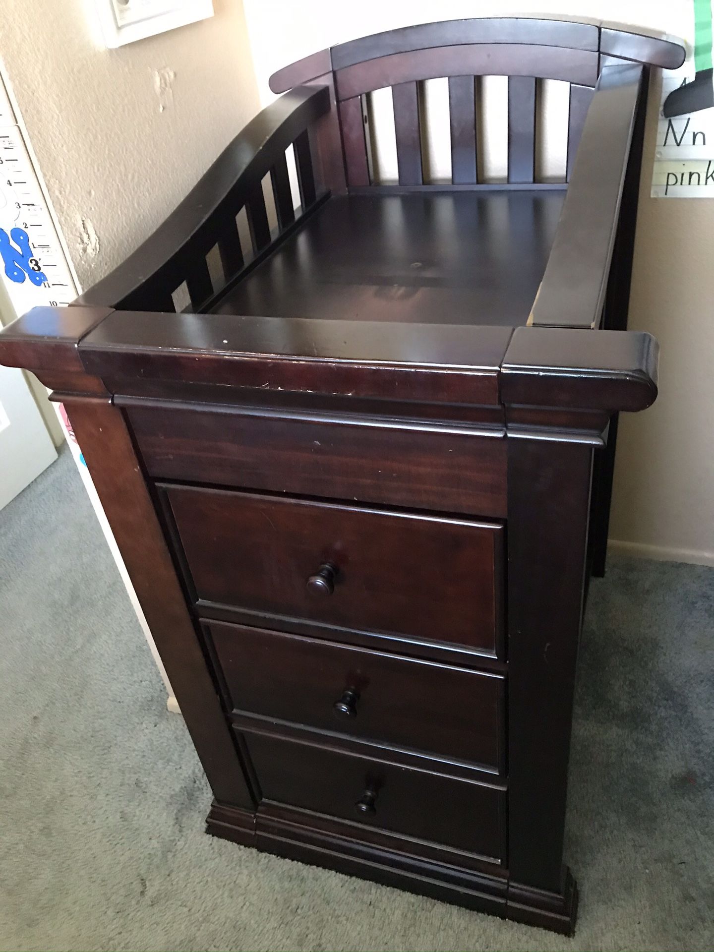 Changing table (espresso). From babies r us.