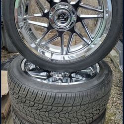 6 Lug 22 inch Universal Chevy GMC Ram Ford 22x10 Inch Wheels Rims and Tires