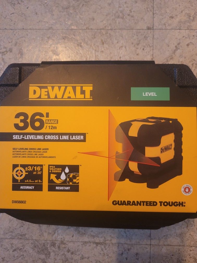 Dewalt Self-leveling Cross Line Lazer 36'RANGE / 12m