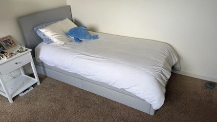 IKEA Twin Upholstered Bed Frames (GLADSTAD Light Gray) – Have Two!