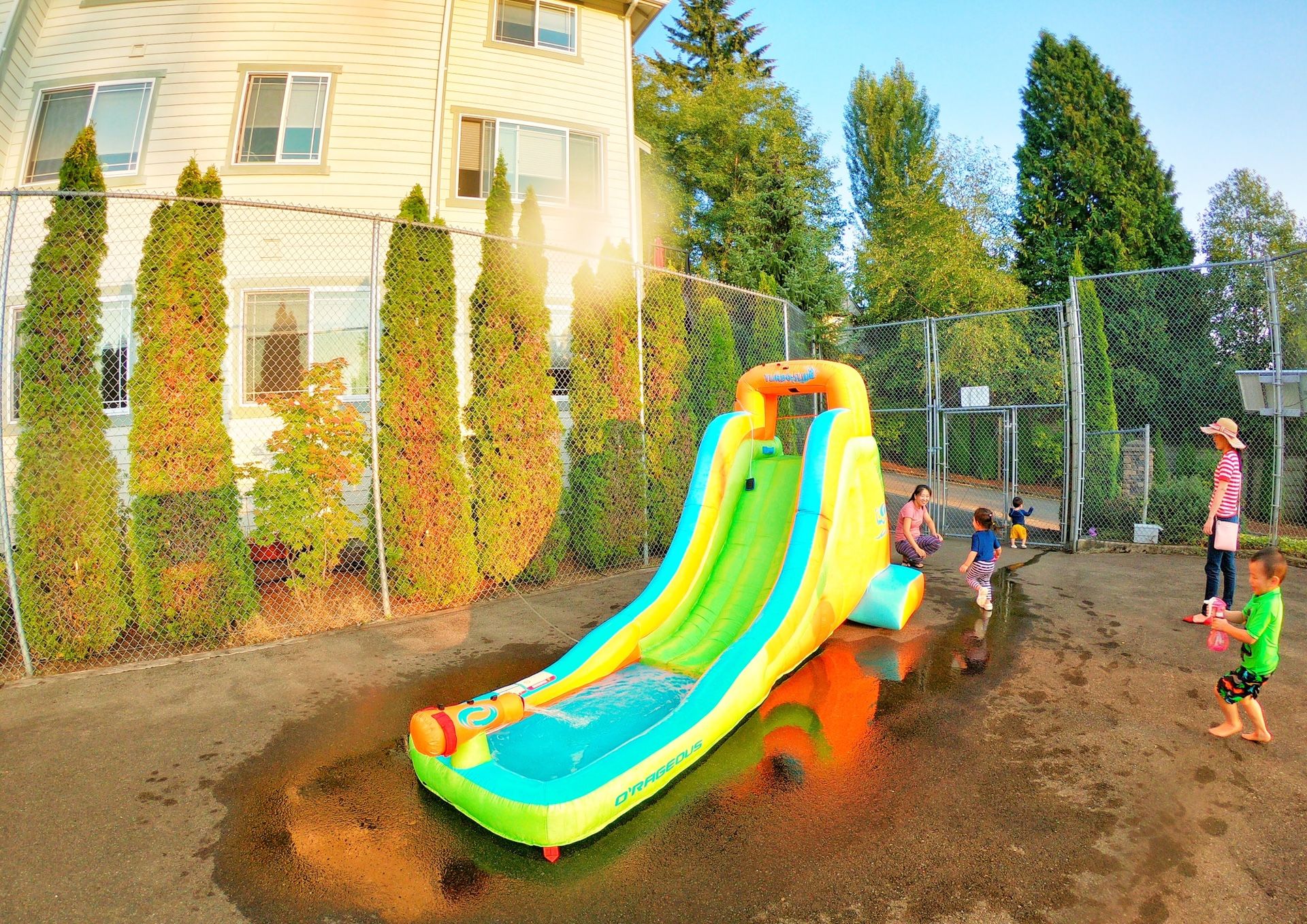 Inflatable water slide