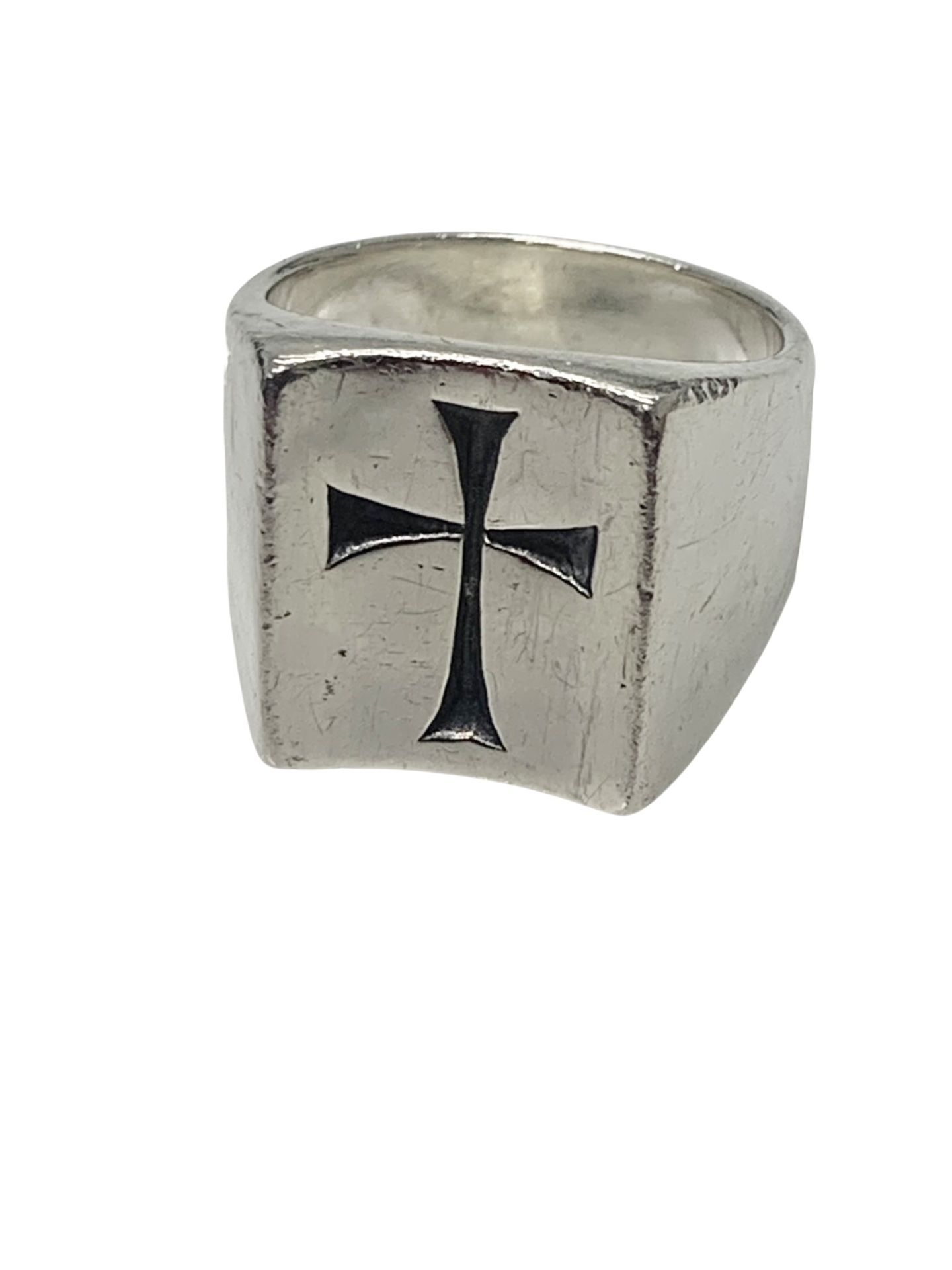 Vintage James Avery Sterling Silver Concave Cross Ring Sz