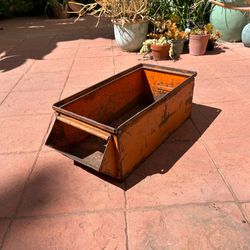 Vintage Industrial Bin Orange