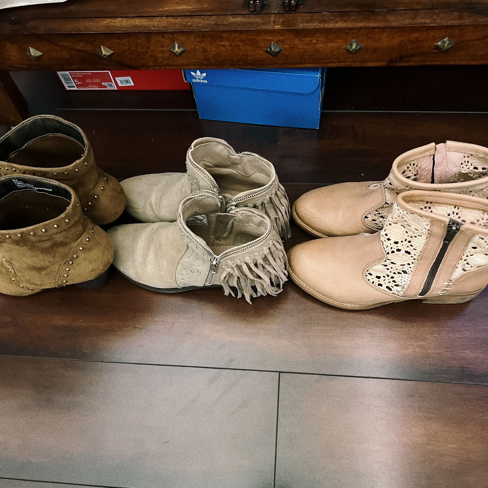 Boots Bootie 3 Pairs For$10 (size 6)