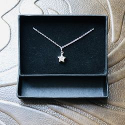 925 STERLING SILVER star anklet chain rhodium plated