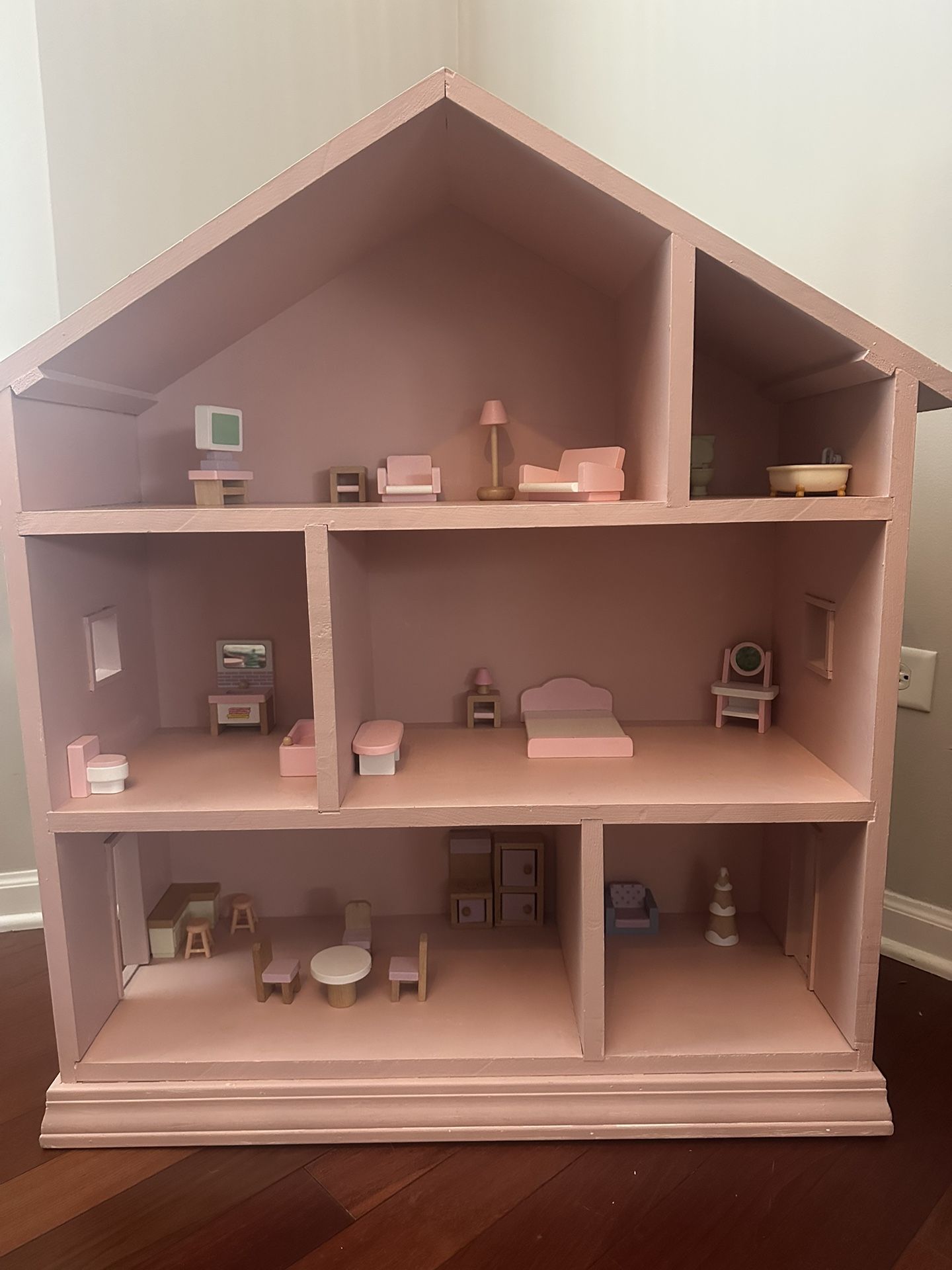 Solid Wood Dollhouse & Pieces