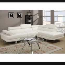 New! White Modern Sectional Sofa Couch