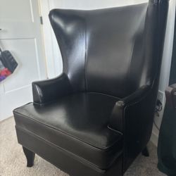  Wingback Vegan Leather Chair