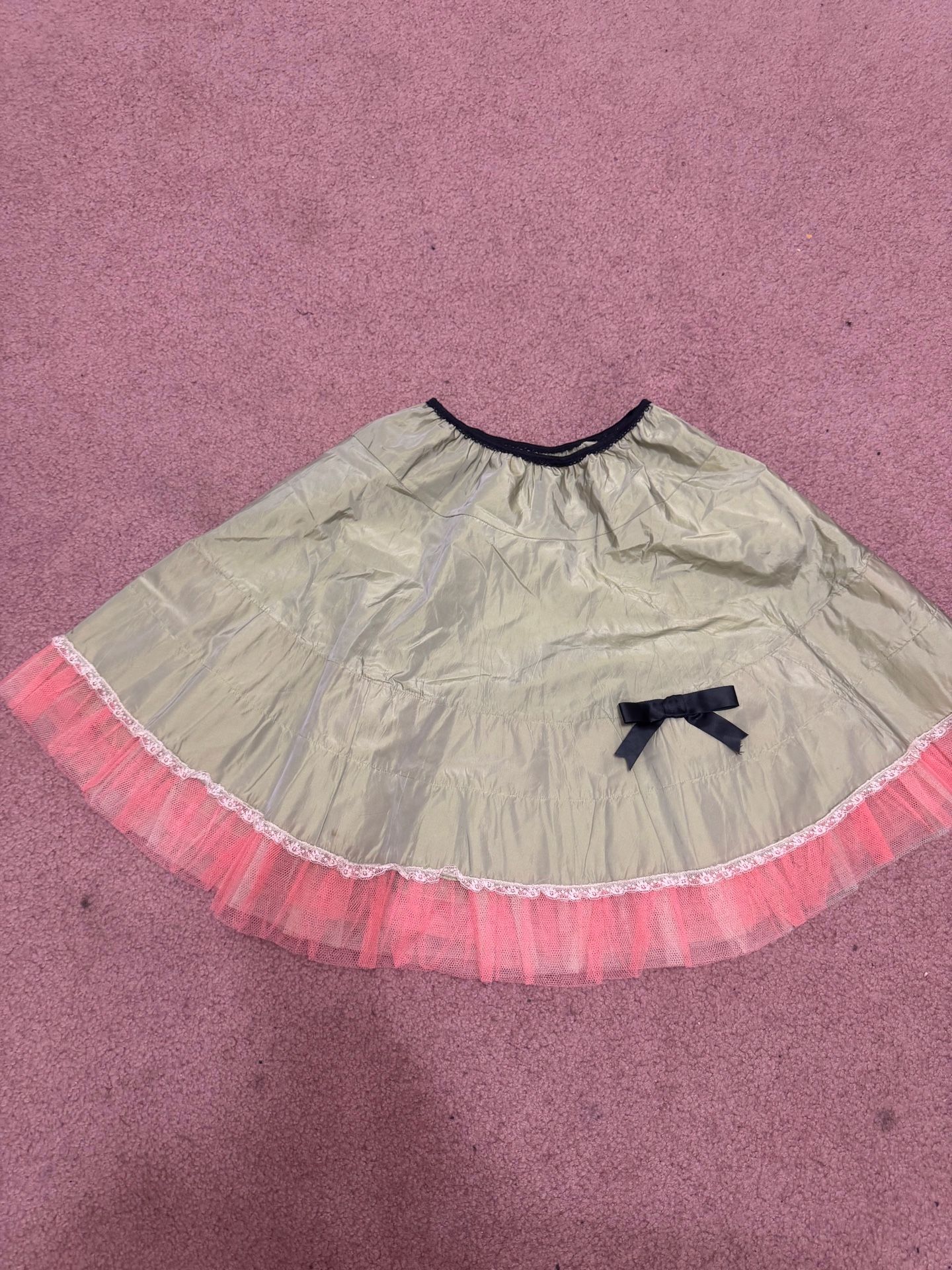 Small vintage green retro pin up 50s skirt tulle petticoat costume rockabilly