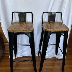 2 Bar Stool Chairs , 30" Seat Height, Low Back