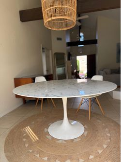 Modway 5ft Round Solid Marble Dinning Table - Mid century modern