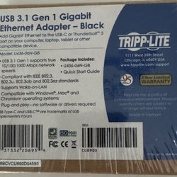 New Tripp Lite USB-C to Gigabit Ethernet Adapter U436-06N-G