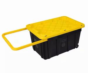 HDX 27 Gallon Tote Container (x5)  w/ Handle and Wheels