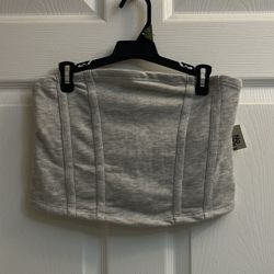 Brand New Heather Grey Crop Tube Top Size M Juniors 