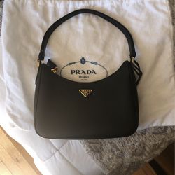 Prada Saffiano Leather Mini Bag, Women, Black