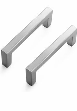 Ravinte Brushed Nickel Square Solid Cabinet Handles, 3 Inch, 30 Pack Slim Square Bar Design, Solid Zinc Alloy, Modern Style, Kitchen Cabinet Hardware 