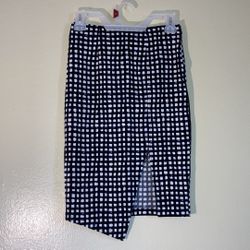 Lucy Paris Geometrical Pencil Skirt Size XS Navy Blue & White