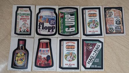 Wacky Pack Stickers, 1970s, Topps