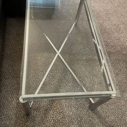 1 Glass Coffee Table, And One Tall Glass Table Pick Up Only 
