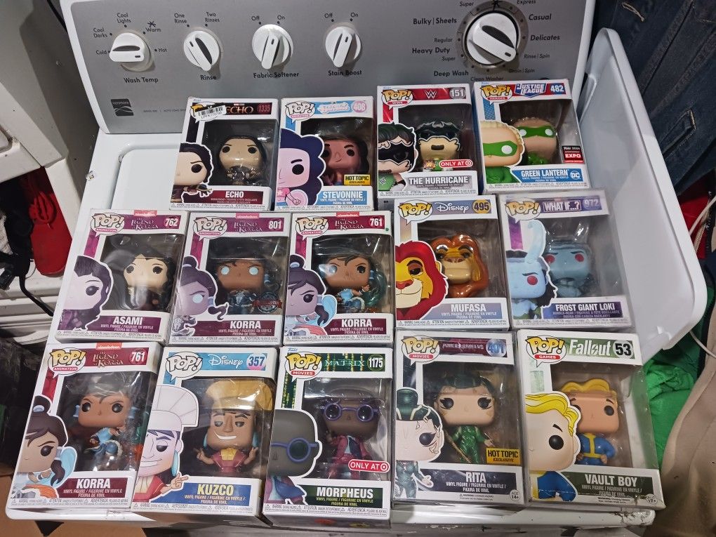New FUNKO POPS action figures set.
- MORPHEUS- Matrix
- KUZCO- Disney
- ASAMI- The Legend of Korra
- KORRA- The Legend of Korra
- ECHO- Echo