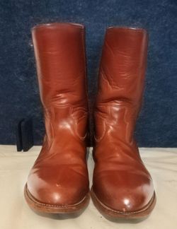 Vintage Justin kipskin ropers boots 10.5