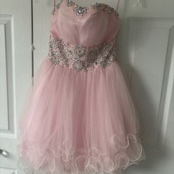 Pink Strapless Mini Dress