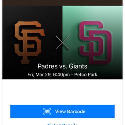 San Diego Padres vs San Francisco Giants March 29 
