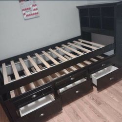 Twin/Twin Bedset W/3 Storage Drawers & Shelf(Mattress Included:$769)