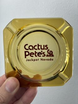 Vintage Cactus Pete’s Casino Cigarette Cigar Ash Tray Yellow  
