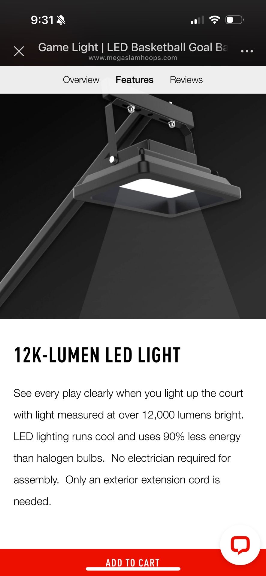 Game light led basketball goal lighth new in box