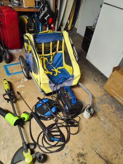 Lawn and pressure washing bike rig trailer