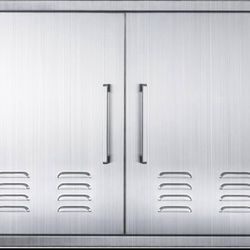 Outdoor Kitchen Double Doors, 30" W21" H Stainless Steel BBQ Doors with Vents, Access Doors for Outdoor Kitchen, Grill Station Brand New B536