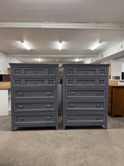 $165 Each - Gray 5 Drawer Dresser Chest