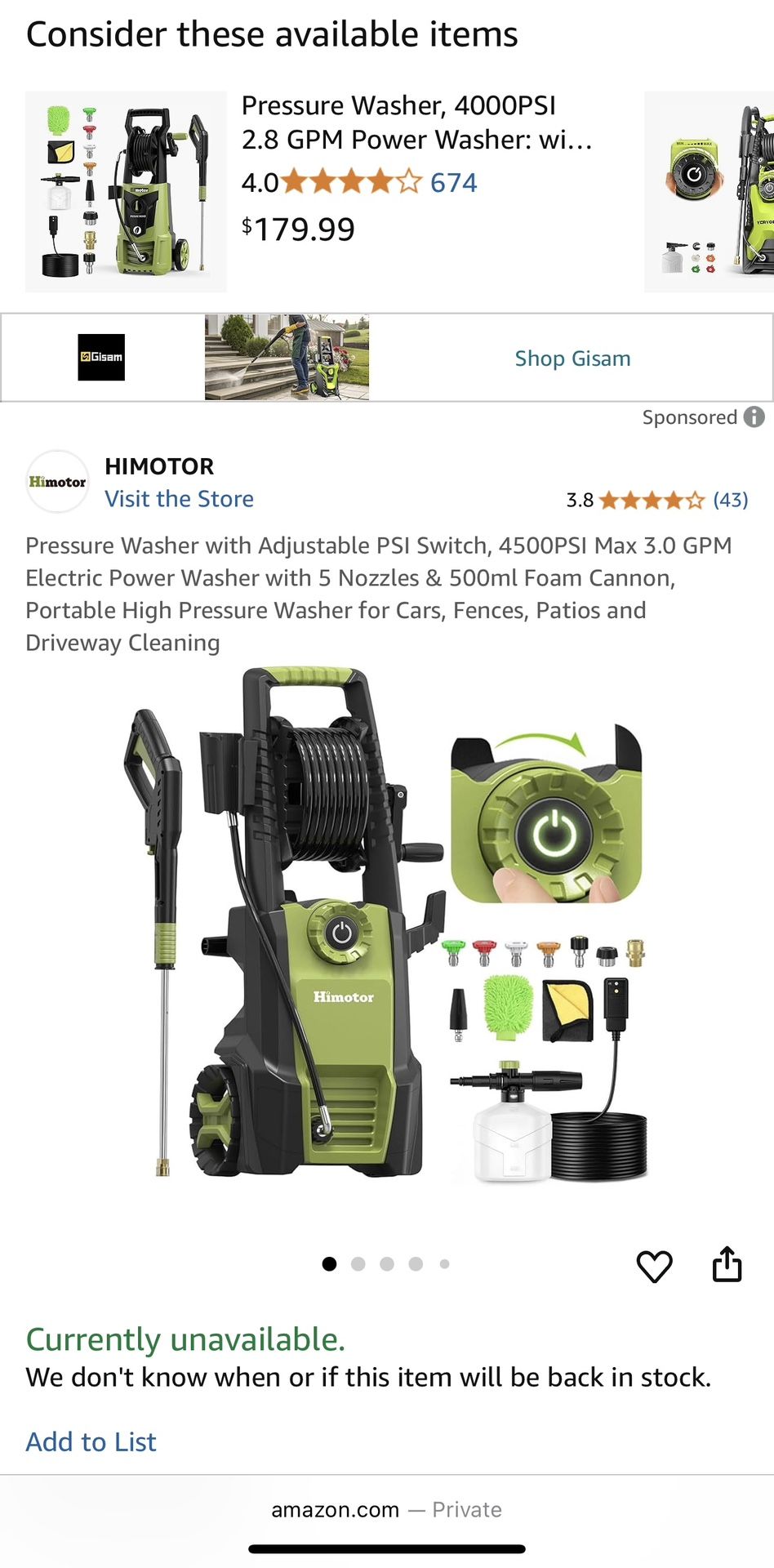 Pressure Washer (Brand New)